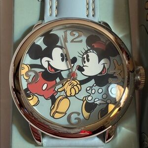 Avon Disney Blue and Red Mickey & Minnie Watch